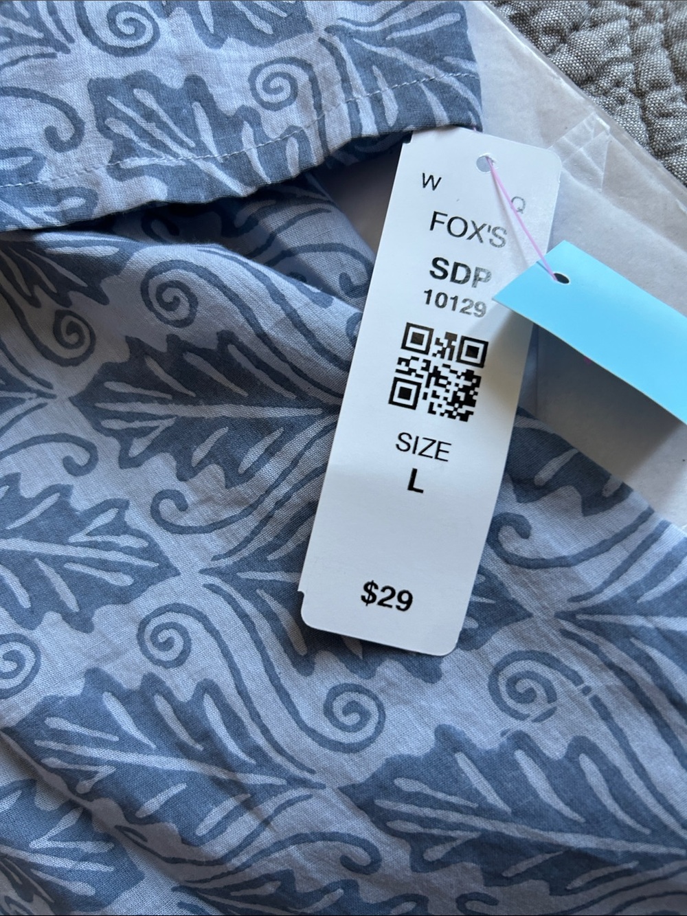 Sigrid Olsen Blue Paisley-Style Button Front Tunic - Picture 3 of 9